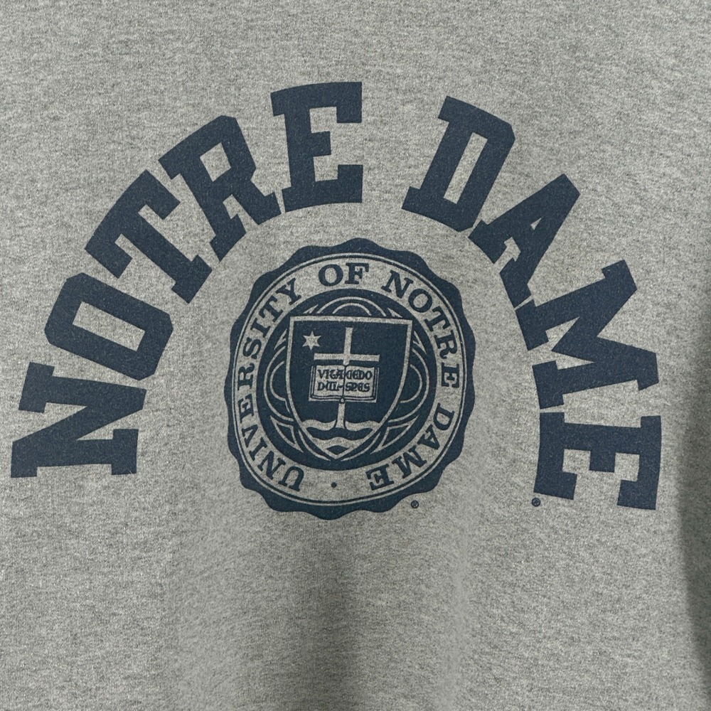 Champion Notre Dame Sweatshirt Womens Medium Gray Graphic Cropped Fleece - Picture 8 of 8
